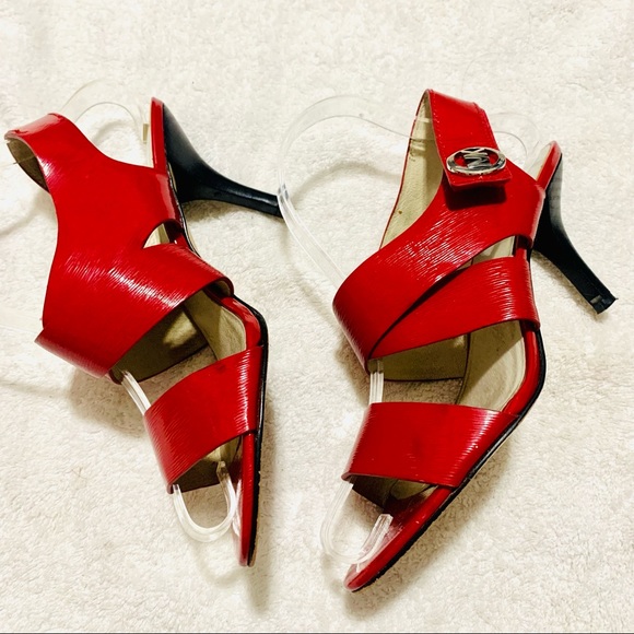 Michael Kors Joselle Red patent heels women’s 7.5 - Picture 4 of 11